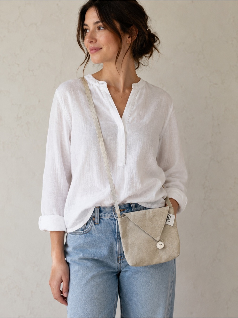 Bonnie B Wear Handmade Hemp Crossbody Bag Made in‎ Oregon Boho Natural Friendly